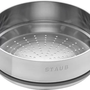 Staub Cocotte Rund Aus Gusseisen Mit Dämpfeinsatz In Grenadine 11