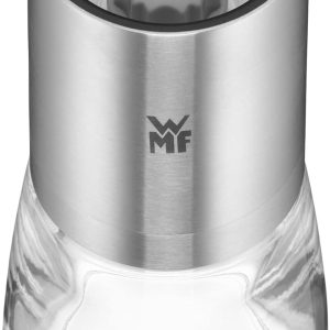 WMF De Luxe Salz und Pfeffermühle 14 cm, unbefüllt, Salzmühle, Pfeffermühle Keramikmahlwerk, Cromargan Edelstahl, Glasbehälter, Mühle für Salz, Pfeffer, Chillischoten 18
