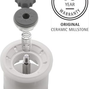 WMF De Luxe Salz und Pfeffermühle 14 cm, unbefüllt, Salzmühle, Pfeffermühle Keramikmahlwerk, Cromargan Edelstahl, Glasbehälter, Mühle für Salz, Pfeffer, Chillischoten 34