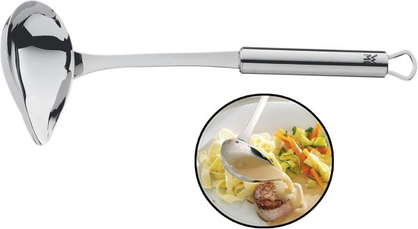 WMF Profi Plus Saucenlöffel 28 cm, Soßenkelle mit Schnaupe, Cromargan Edelstahl teilmattiert, Suppenkelle spülmaschinengeeignet 1