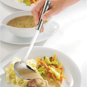 WMF Profi Plus Saucenlöffel 28 cm, Soßenkelle mit Schnaupe, Cromargan Edelstahl teilmattiert, Suppenkelle spülmaschinengeeignet 6