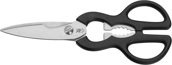 WMF Küchenschere 21 cm, Haushaltsschere mit Sägeschliff, Schere Küche, Edelstahl, Kunststoffgriff, Universalschere mit Flaschenöffner 1