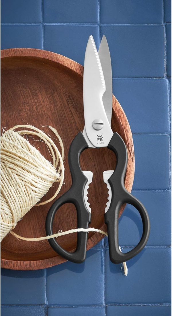 WMF Küchenschere 21 cm, Haushaltsschere mit Sägeschliff, Schere Küche, Edelstahl, Kunststoffgriff, Universalschere mit Flaschenöffner 2