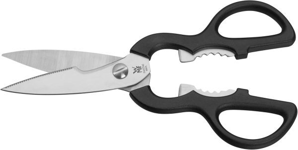 WMF Küchenschere 21 cm, Haushaltsschere mit Sägeschliff, Schere Küche, Edelstahl, Kunststoffgriff, Universalschere mit Flaschenöffner 3