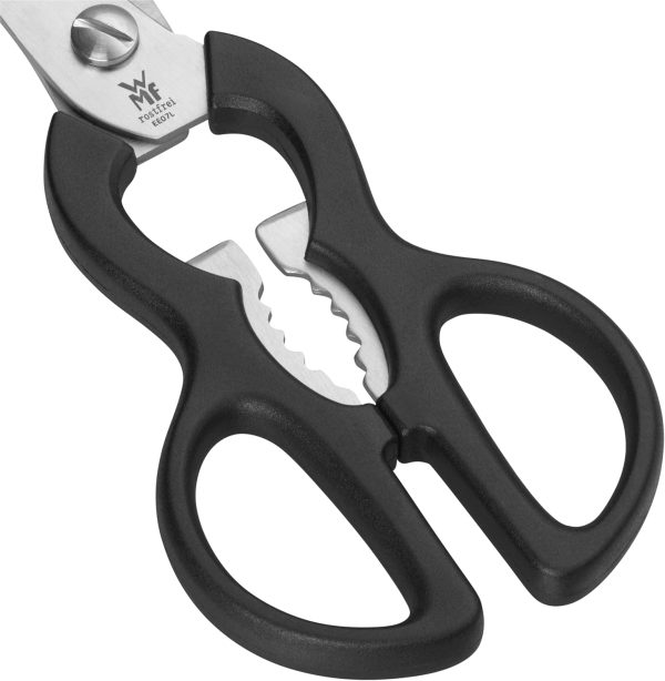WMF Küchenschere 21 cm, Haushaltsschere mit Sägeschliff, Schere Küche, Edelstahl, Kunststoffgriff, Universalschere mit Flaschenöffner 6