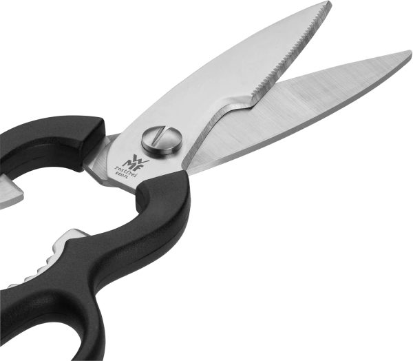 WMF Küchenschere 21 cm, Haushaltsschere mit Sägeschliff, Schere Küche, Edelstahl, Kunststoffgriff, Universalschere mit Flaschenöffner 7