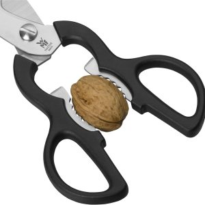 WMF Küchenschere 21 cm, Haushaltsschere mit Sägeschliff, Schere Küche, Edelstahl, Kunststoffgriff, Universalschere mit Flaschenöffner 24