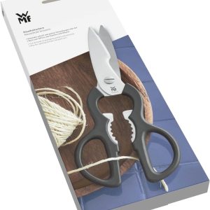 WMF Küchenschere 21 cm, Haushaltsschere mit Sägeschliff, Schere Küche, Edelstahl, Kunststoffgriff, Universalschere mit Flaschenöffner 30