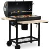 BBQ-Toro Holzkohle Grillwagen mit Deckel | Ø 80 x (L) 42 cm | Premium Holzkohlegrillwagen fahrbar, inkl. Thermometer, Warmhalterost, Holz Ablagen | Smoker, Holzkohlegrill, Barbecue Grill, Holz Grill 31