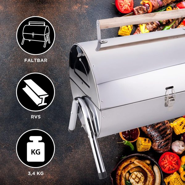 BBQ Collection - Klappgrill - Doppel Grillfläche - Edelstahl/Rost Frei Inox 3