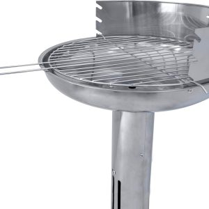 ACTIVA Edelstahl Holzkohle Säulengrill "Augsburg" mit 39 cm großen verchromten, verstellbaren Grillrost und Belüftung in der Säule 12