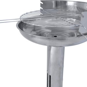 ACTIVA Edelstahl Holzkohle Säulengrill "Augsburg" mit 39 cm großen verchromten, verstellbaren Grillrost und Belüftung in der Säule 14