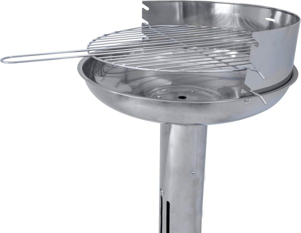 ACTIVA Edelstahl Holzkohle Säulengrill "Augsburg" mit 39 cm großen verchromten, verstellbaren Grillrost und Belüftung in der Säule 4