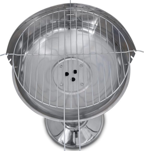 ACTIVA Edelstahl Holzkohle Säulengrill "Augsburg" mit 39 cm großen verchromten, verstellbaren Grillrost und Belüftung in der Säule 6