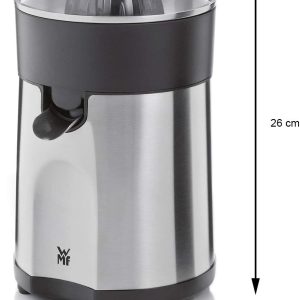 WMF Stelio Saftpresse elektrisch, Zitruspresse, Orangenpresse, 85 Watt, 2 Presskegel, Tropfstopp, Siebeinsatz, matt edelstahl [Energieklasse B] 15