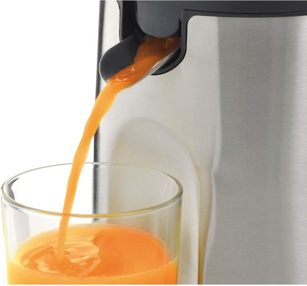 WMF Stelio Saftpresse elektrisch, Zitruspresse, Orangenpresse, 85 Watt, 2 Presskegel, Tropfstopp, Siebeinsatz, matt edelstahl [Energieklasse B] 5