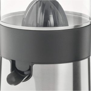 WMF Stelio Saftpresse elektrisch, Zitruspresse, Orangenpresse, 85 Watt, 2 Presskegel, Tropfstopp, Siebeinsatz, matt edelstahl [Energieklasse B] 25