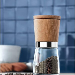 WMF Ceramill Nature Salz und Pfeffer Mühle, unbefüllt, für Salz, Pfeffer, Chilli, Salzmühle, Pfeffermühle Holz, Keramikmahlwerk 15