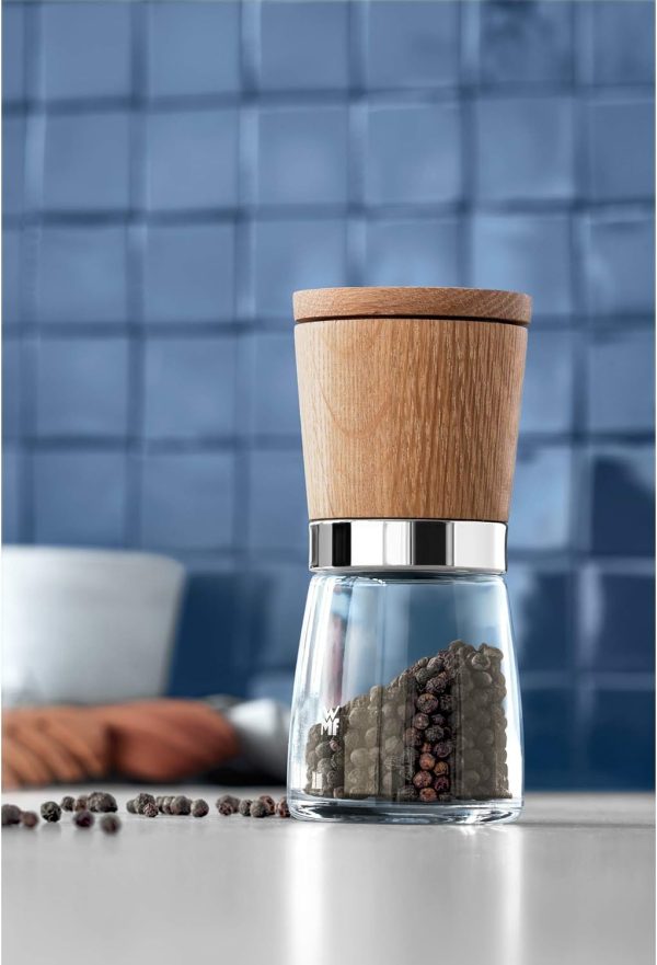WMF Ceramill Nature Salz und Pfeffer Mühle, unbefüllt, für Salz, Pfeffer, Chilli, Salzmühle, Pfeffermühle Holz, Keramikmahlwerk 2