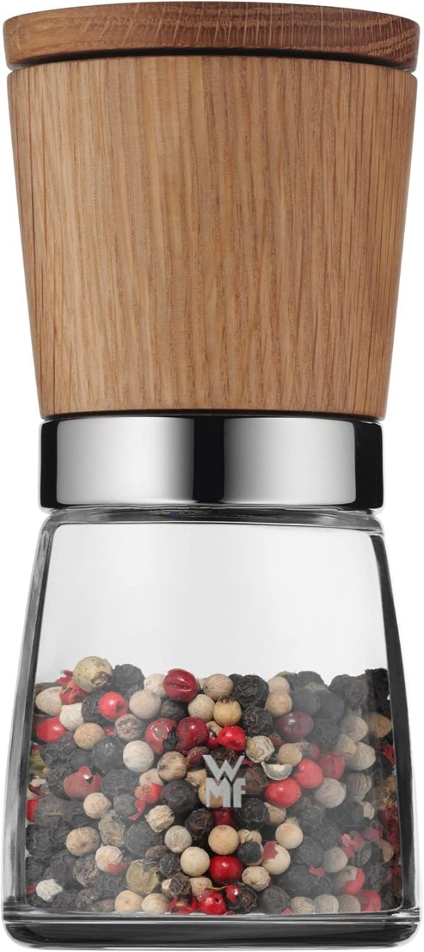 WMF Ceramill Nature Salz und Pfeffer Mühle, unbefüllt, für Salz, Pfeffer, Chilli, Salzmühle, Pfeffermühle Holz, Keramikmahlwerk 10