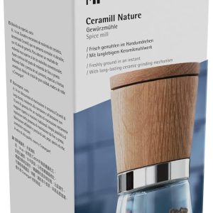 WMF Ceramill Nature Salz und Pfeffer Mühle, unbefüllt, für Salz, Pfeffer, Chilli, Salzmühle, Pfeffermühle Holz, Keramikmahlwerk 39