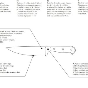 WMF Spitzenklasse Plus Messerset 5teilig, Made in Germany, 5 Messer geschmiedet, Küchenmesser, Performance Cut, Spezialklingenstahl 33