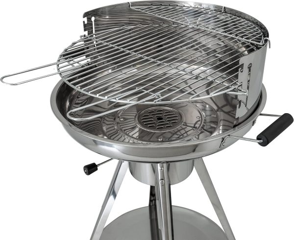 ACTIVA Holzkohlegrill Ibiza I Premium Holzkohle Grill aus Edelstahl mit hochwertigem & verchromtem Grillrost I Robuster Kohlegrill für ein einzigartiges Grillerlebnis I inkl. Warmhalterost 3
