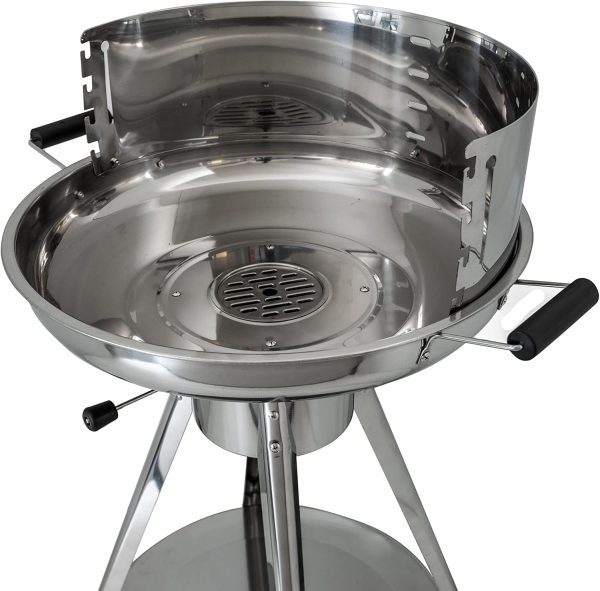 ACTIVA Holzkohlegrill Ibiza I Premium Holzkohle Grill aus Edelstahl mit hochwertigem & verchromtem Grillrost I Robuster Kohlegrill für ein einzigartiges Grillerlebnis I inkl. Warmhalterost 4