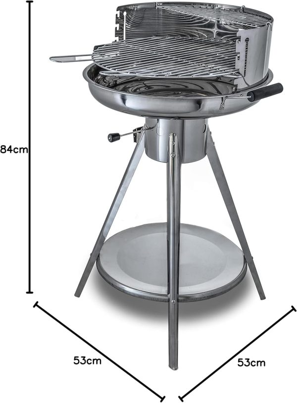 ACTIVA Holzkohlegrill Ibiza I Premium Holzkohle Grill aus Edelstahl mit hochwertigem & verchromtem Grillrost I Robuster Kohlegrill für ein einzigartiges Grillerlebnis I inkl. Warmhalterost 10