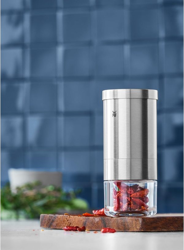 WMF Gourmet Gewürzschneider 10,5 cm, Chillischneider mit Schneidwerk, Chilimühle, Cromargan Edelstahl, Schneider für getrocknete Kräuter, Gewürze 7