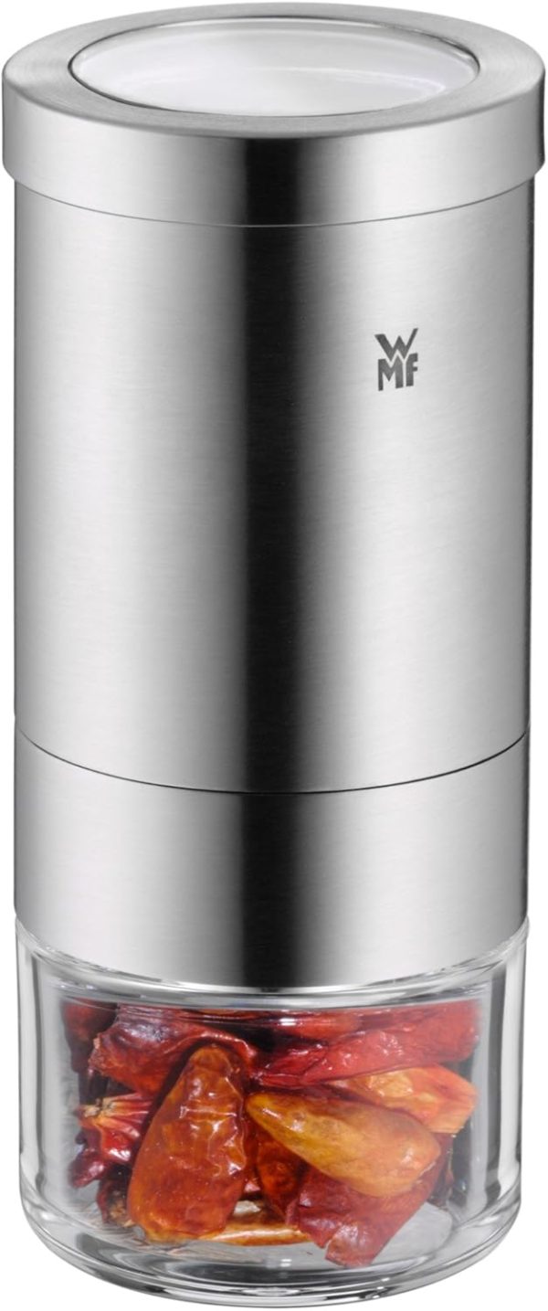 WMF Gourmet Gewürzschneider 10,5 cm, Chillischneider mit Schneidwerk, Chilimühle, Cromargan Edelstahl, Schneider für getrocknete Kräuter, Gewürze 9