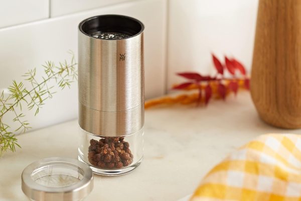 WMF Gourmet Gewürzschneider 10,5 cm, Chillischneider mit Schneidwerk, Chilimühle, Cromargan Edelstahl, Schneider für getrocknete Kräuter, Gewürze 13