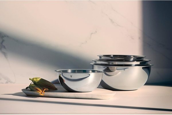 WMF Gourmet Schüsselset 4-teilig, Edelstahl Schüsseln für die Küche 1,0l - 3,5l, Rührschüssel, Salatschüssel, Servierschüssel, Cromargan, stapelbar 2