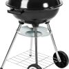 TecTake 3in1 BBQ Holzkohlegrill Barbecue Smoker Räuchertonne Räuchergrill mit Thermostat -diverse Modelle- (Kugelgrill) 28