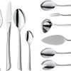WMF Virginia Besteck Set 12 Personen, 66 teilig, 60 Teile mit Servierbesteck, Hohlheftmesser, Cromargan protect teilmattiert, kratzbeständig 2