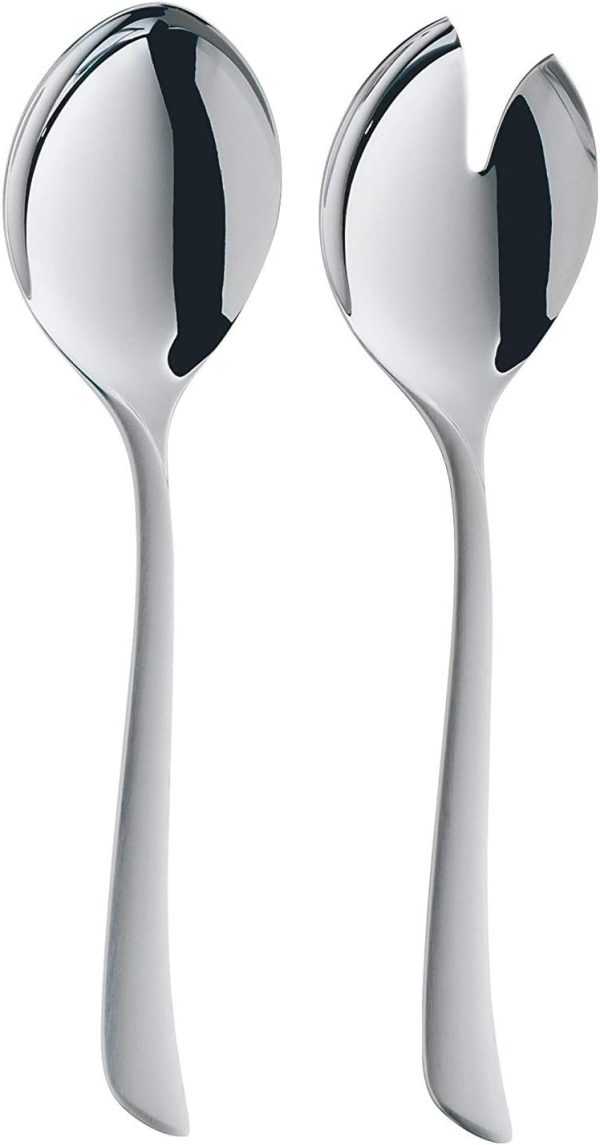 WMF Virginia Besteck Set 12 Personen, 66 teilig, 60 Teile mit Servierbesteck, Hohlheftmesser, Cromargan protect teilmattiert, kratzbeständig 12