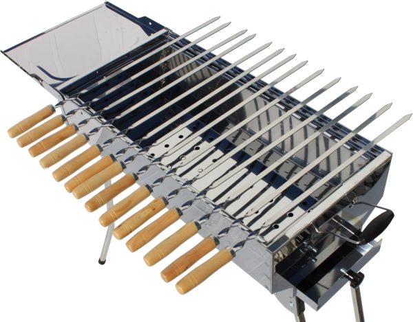 Andreas Dell® Premium Holzkohlengrill | Tragbarer Klappgrill Grill mit Aschesschublade, Spießen & Grillrost | Perfekt für Garten, Camping & Terrasse 3