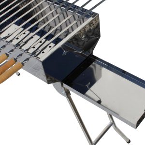Andreas Dell® Premium Holzkohlengrill | Tragbarer Klappgrill Grill mit Aschesschublade, Spießen & Grillrost | Perfekt für Garten, Camping & Terrasse 15