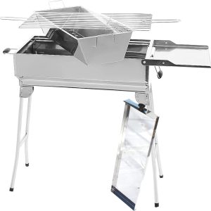 Andreas Dell® Premium Holzkohlengrill | Tragbarer Klappgrill Grill mit Aschesschublade, Spießen & Grillrost | Perfekt für Garten, Camping & Terrasse 19