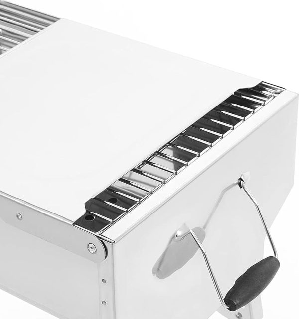 Andreas Dell® Premium Holzkohlengrill | Tragbarer Klappgrill Grill mit Aschesschublade, Spießen & Grillrost | Perfekt für Garten, Camping & Terrasse 8