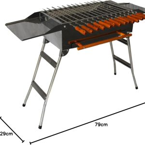 Andreas Dell® Premium Holzkohlengrill | Tragbarer Klappgrill Grill mit Aschesschublade, Spießen & Grillrost | Perfekt für Garten, Camping & Terrasse 27