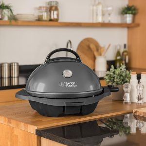 George Foreman Grill 2in1 Elektrogrill [Testsieger]: Standgrill & Tischgrill (Innen- & Außennutzung, Balkon & Küche, Ø44,5cm, Temperaturanzeige, Fettauffangschale, 2400W) Kugelgrill 22460-56, Schwarz 16