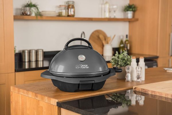 George Foreman Grill 2in1 Elektrogrill [Testsieger]: Standgrill & Tischgrill (Innen- & Außennutzung, Balkon & Küche, Ø44,5cm, Temperaturanzeige, Fettauffangschale, 2400W) Kugelgrill 22460-56, Schwarz 3