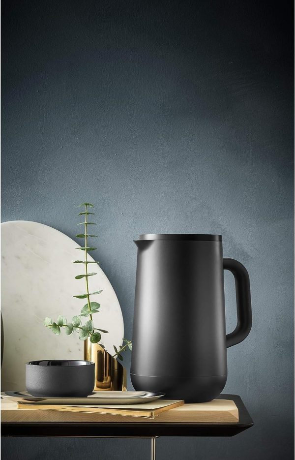 WMF Impulse Thermoskanne 1l, Isolierkanne für Tee oder Kaffee, Druckverschluss, hält Getränke 24h kalt & warm, schwarz 2