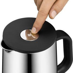 WMF Impulse Thermoskanne 1l, Isolierkanne für Tee oder Kaffee, Druckverschluss, hält Getränke 24h kalt & warm, schwarz 12