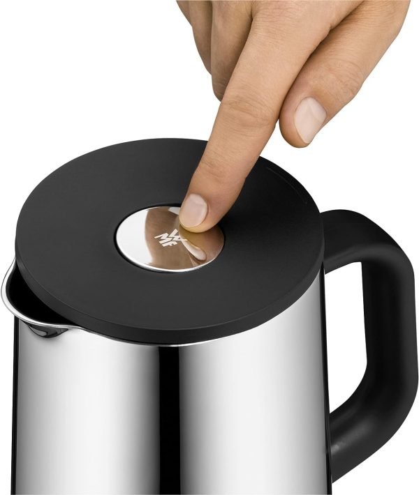 WMF Impulse Thermoskanne 1l, Isolierkanne für Tee oder Kaffee, Druckverschluss, hält Getränke 24h kalt & warm, schwarz 3