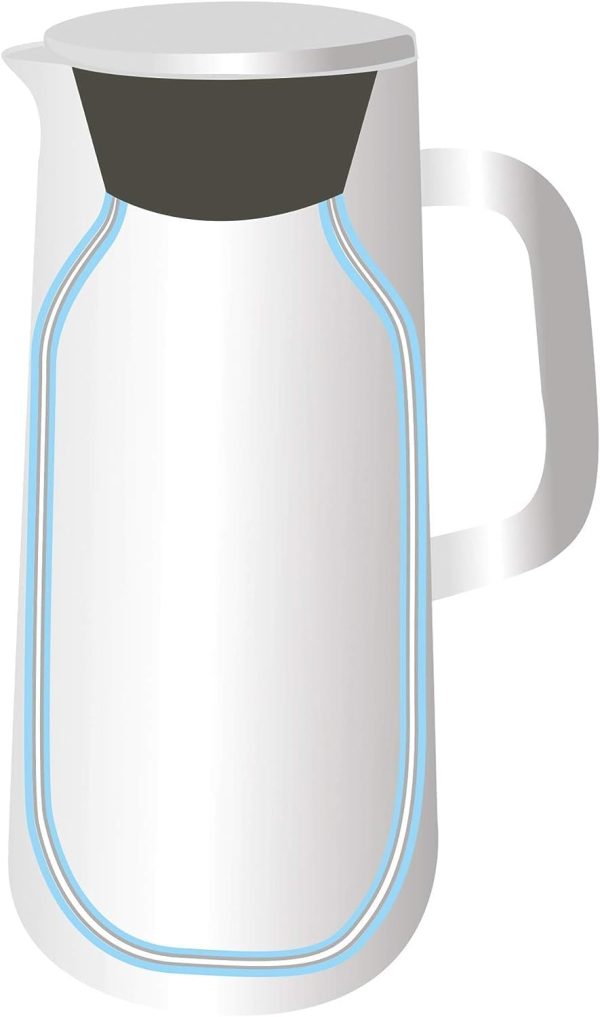 WMF Impulse Thermoskanne 1l, Isolierkanne für Tee oder Kaffee, Druckverschluss, hält Getränke 24h kalt & warm, schwarz 8