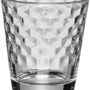 WMF CoffeeTime Wassergläser Set 4-teilig, Gläser 265 ml mit Wabenmuster, Tumbler, Cocktail, hitzebeständiges Kristallglas, spülmaschinengeeignet 12