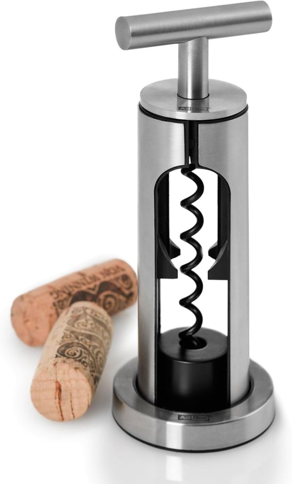 AdHoc KÜ40 Korkenzieher/Wein Flaschenöffner CHAMP, mit Ständer, Edelstahl/Kunststoff 1