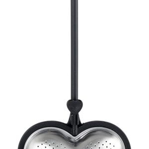AdHoc Teefilter Big Heart, schwarz, Kunststoff/Edelstahl, L: 21 cm, B: 3 cm, mit Ständer: L: 22 cm, B: 9 cm [W] 10